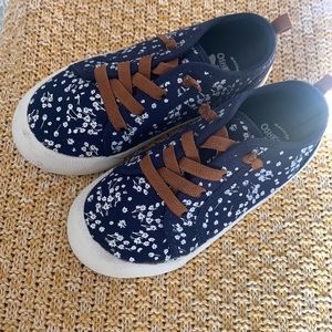 Oshkosh B’gosh blue floral shoes, size 12 kids, new without tags